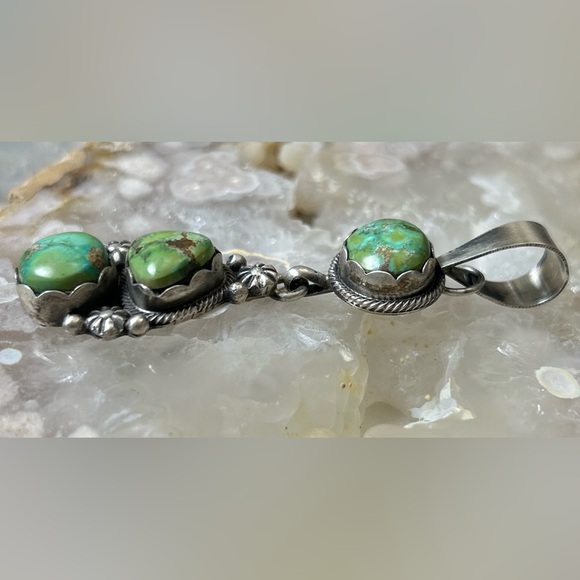 NWT Eli Skeets Sonoran Gold Turquoise and SS Pendant Navajo Handmade - Picture 7 of 13